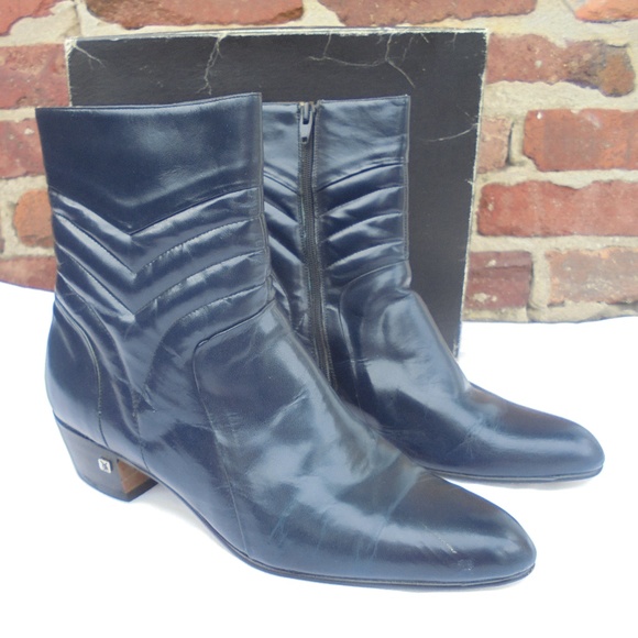 PLAYBOY Other - Vintage PLAYBOY 1970s Zip Up Boots Leather Sz 10